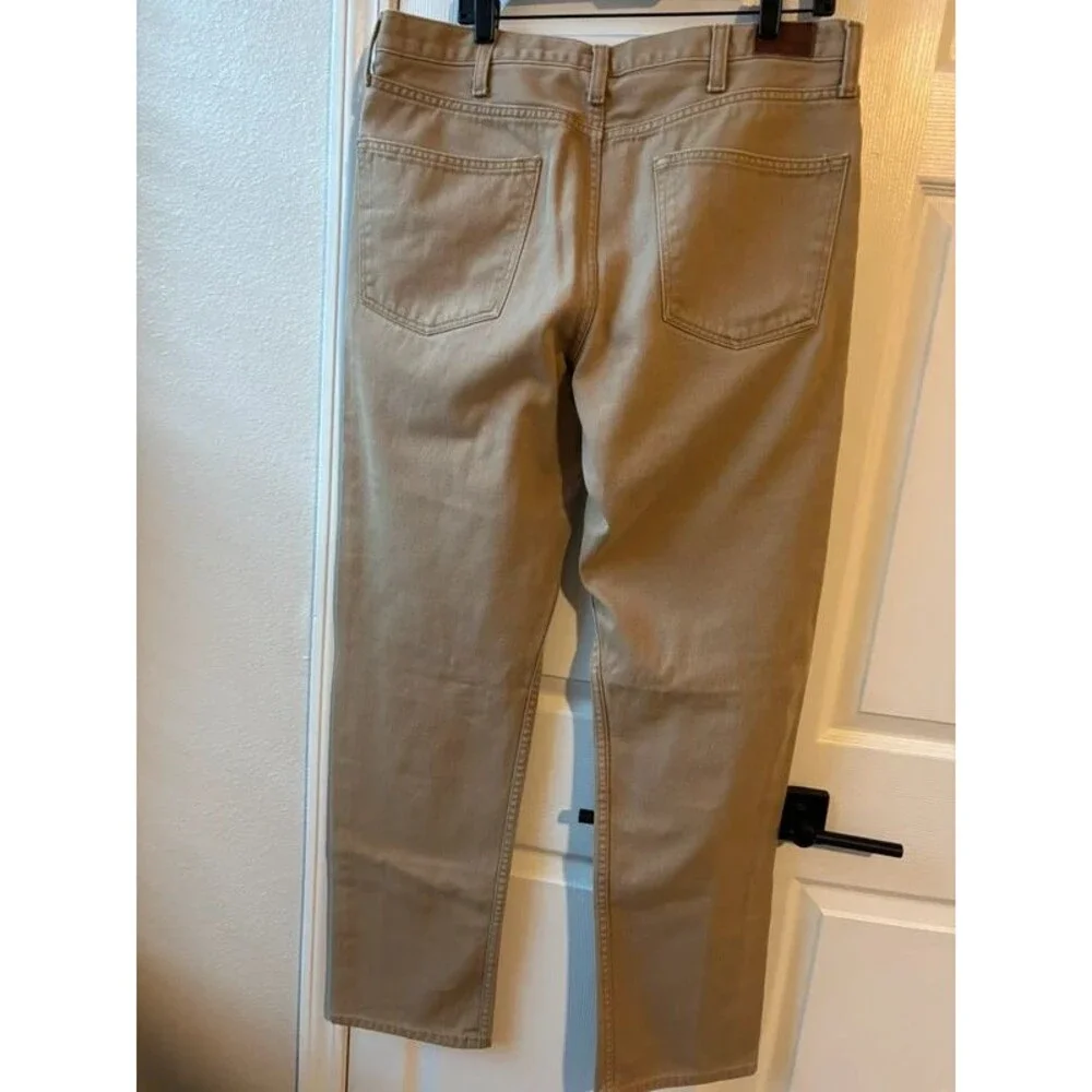 37 Lands' End Men's Traditional Fit 5-Pocket Pants 100% Cotton Tan Beige